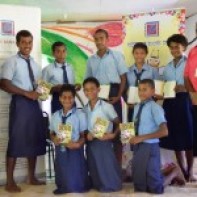 Students of Namosi Secondary School with their diaries