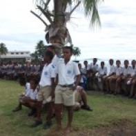 Students of Levuka waiting to visit Expo booths